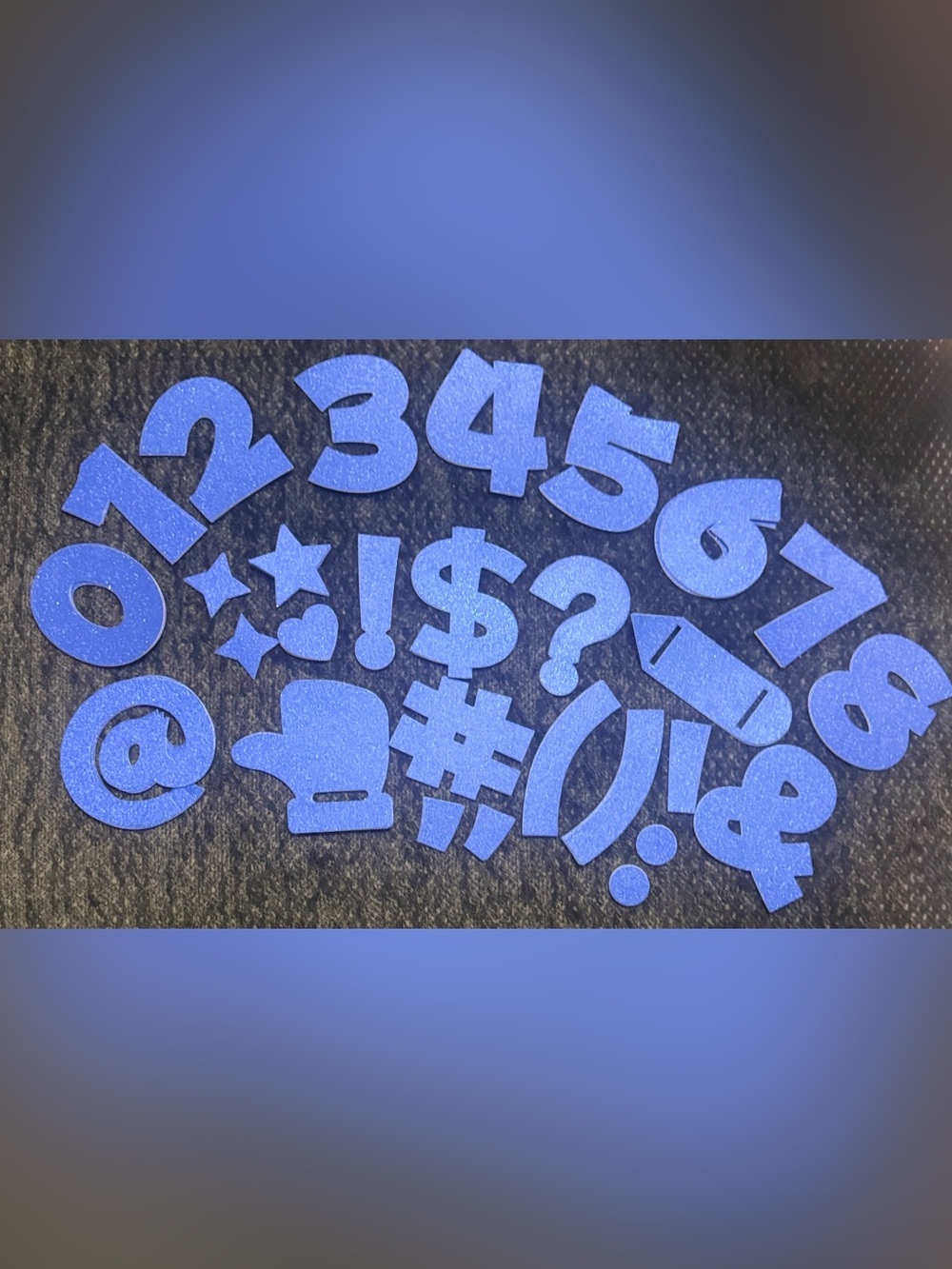BACK TO SCHOOL SALE ✏️ 📚 🍎 
Bright Blue Glittery Numbers & Punctuation Marks